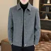 Jaqueta de lã para exportação de comércio exterior para homens, nova moda de inverno da moda com lapela, casaco de lã quente acolchoado
