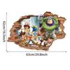 Desenho Animado Jogo Adesivo de Parede para Quarto de Crianças Pvc Autoadesivo Buzz Lightyear Efeito 3D Parede Quebrada Decalque Jardim de Infância