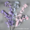 Flor de pereira de duas pétalas, flor de cerejeira de caule longo, flor de cerejeira pendente, flores artificiais decorativas estilo Zen, decoração de salão de casamento, flores artificiais estilo chinês