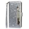 Adecuado para Samsung S26 Funda de Cuero, A57 Billetera con Cremallera y Brillo, Portatarjetas, Correa de Mano, Funda para Redmi Note15, A37