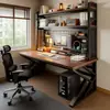 Mesa de Computador Mesa de Estudo Mesa de Escritório Conjunto Completo com Mesa e Cadeira Painel Perfurado Mesa Gamer Estante de Chão