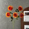 Flor de Loto Artificial de 5 Cabezas para Bodas, Fotografía de Hotel, Accesorios para Arreglos Florales, Flores Falsas para Salones de Banquetes y Decoraciones de Restaurantes, En Stock al por Mayor