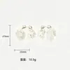 Pendientes de flor de concha románticos estilo francés, pendientes de hada con temperamento de moda de alta gama, accesorios para orejas de diseño único niche