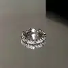 Anel de Pedra da Lua no Mesmo Estilo de Celebridades da Internet, Luxo de Nicho, Versátil, Anel Único para Dedo Indicador, Anel de Joia Elegante e Simples