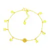 Tobillera bordada calada chapada en oro vietnamita para mujer, color duradero, estilo de lujo de alta gama, popular tobillera chapada en oro