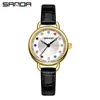 Popular Reloj Verde Pequeño de Moda Sanda Douyin Lujo Ligero Retro Redondo de Cuarzo Exquisito Incrustado de Diamantes Resistente al Agua Reloj para Mujer