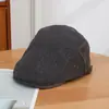 Gorra Plana de Retazos Retro Británica para Hombres y Mujeres, Gorra de Periodista Artística de Ala Corta, Boina Casual Estilo Maillard de Pico de Pato