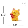 Micro-paisaje creativo lindo mascota gato de la fortuna amarillo figura accesorio de decoración DIY adorno mini de escritorio
