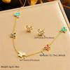 Europa y los Estados Unidos transfronterizos personalidad simple color mariposa accesorios cadena acero inoxidable pulsera pendientes collar joyería traje