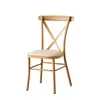 Sillas de Hotel Personalizadas de Metal y Hierro con Veta de Madera, Sillas Simples con Respaldo Cruzado para Banquetes, Bodas, Ceremonias y Comedor Informal en Estilo Pastoral