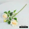 Flor de Rosa Realista de Alta Qualidade com 3 Cabeças, Flor Artificial para Arranjos Florais de Casamento, Decoração de Sala de Estar em Casa, Flor Artificial