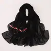 Bufanda de Gasa Transfronteriza con Pedrería y Perlas, Encaje Estilo Pastoral, Pañuelo de Gasa de Minorías Étnicas, Pañuelo de Cabeza Africano