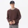 Suéter de Tricô Masculino Gola Redonda 2026 Primavera/Outono Novo Retrô Japonês Patchwork Color Block Solto Casual