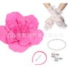 Moda Europea y Americana Transfronteriza Novia Exagerada Cabeza de Flor Bola de Flores Club de Jockey Sombreros de Navidad Pendientes Guantes Traje