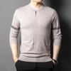 Suéter de Tricô Yingao com Listras Finas para Homens, Novo Suéter Base Jacquard de Manga Longa para Outono