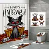 Ventas Directas de Fábrica Amazon Comercio Electrónico Halloween Nuevo Estampado Digital Impermeable Poliéster Cortina de Baño Mampara Cortina de Ducha 2