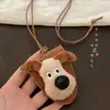 Pendente de Dachshund Urso em Couro Bolsa para Guardar Óculos Acessórios de Colar Versátil Corrente para Suéter Design de Nicho Peça de Destaque
