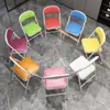Silla Plegable para el Hogar, Taburete Sencillo, Silla con Respaldo, Silla de Oficina Portátil para Dormitorio, Silla de Comedor, Silla de Ordenador, Silla de Conferencia