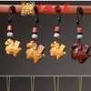 Accesorios de Madera Maciza Tallada de Caballo del Zodiaco Volador Cadena para Teléfono Móvil Colgante Yiming Xianyuan Llavero Creativo de Caballo de Sándalo