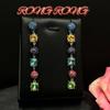 Pendientes de Bola de Diamante de Color Cristalino Color Dopamina Franceses Moda Europea y Americana Personalizados Pendientes Vintage de Época Media