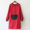 Avental Espesso Quente Outono e Inverno Manga Longa Cozinha Casa Jantar Trabalho Macacão Feminino Peça Externa à Prova de Vento Roupa de Trabalho Estampada