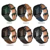Adecuado para Correas de Apple Watch Piel Ap Acero Inoxidable Correa de Piel con Patrón Crazy Horse Correa Iwatch1109Ultra3 Venta al por Mayor