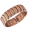 Pulsera antigua de cobre rojo más vendida transfronteriza con cierre de reloj, moda vintage finamente tallada en forma de cruz, joyería magnética completa para parejas al por mayor