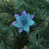 Flores Artificiais Flores de Natal com Pó Dourado Decoração de Casa Flores de Natal Flores Azuis Decoração de Natal Presentes