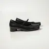 Zapatos Mary Jane de Piel de Vaca de Primera Capa para Mujer, Zapatos de Tacón Medio Pulido de Color, Nuevo Estilo Otoño, Piel Genuina por Dentro y por Fuera, Punta Cuadrada, Correa Única, Zapatos de Solapa Baja
