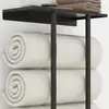 Estante de Toallas de Metal Nuevo Transfronterizo para Colgar en la Pared Baño Pared de Baño Estante de Almacenamiento de Baño Estante con Ganchos Desmontables para Almacenamiento de Toallas de Baño