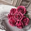 Ramo de rosas corola de 7 cabezas decoración de mesa para sala de estar en casa flores artificiales diseño floral de boda accesorios de fotografía