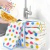 Paño de Cocina Dot Rag para Lavar Platos Paño Absorbente en Aceite Sin Pelusa Hogareño Coral Terciopelo Estropajo Toalla de Limpieza