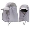 Chapéu de Pesca com Proteção Solar para Homens, Chapéu de Sol de Verão com Proteção UV para Exterior, Cobertura Facial, Dobrável, Chapéu de Ciclismo de Secagem Rápida
