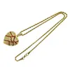 Venta Caliente de AliExpress Colgante de Corazón Roto Hip Hop Europeo y Americano Textura Estallada Corazón Roto Aceite Goteando Collar Totalmente Diamantado