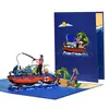 Tarjeta de felicitación tridimensional hecha a mano para viajes de jubilación universal creativa, Tarjeta de regalo de vacaciones de verano en la playa, Regalo universal de cumpleaños