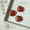 Serie Roja y Verde de Oso y Estrella de Vid Checa Doméstica Mariposa Hecha a Mano Capullo de Flor Oro Pintado Materiales y Accesorios para Pulsera DIY