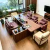 Estética da Dinastia Song Conjunto de Mesa de Chá e Cadeiras de Madeira Maciça Noz Preta Norte-Americana Novo Salão de Chá Chinês Mesa de Chá Mesa de Preparo de Chá para Escritório