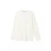 2669 # Camisa de Base de Veludo Branco Song Zheng'En para Outono e Inverno com Camiseta Solta Escovada para Mulheres Top de Comprimento Médio com Mangas Longas