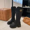 Botas largas para mujer 2026 otoño e invierno estilo nuevo botas de jinete que aumentan la altura con tacones gruesos, botas largas vintage, zapatos versátiles para mujer