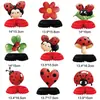 Decorações de Festa Temática Joaninha, Bandeirinhas Espirais, Velas de Bolo, Conjunto de Decoração para Festa de Aniversário Tema Joaninha