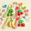 Simulação Fruta Morango Abacate Chaveiro Pingente Brinquedo Banana Cereja Boneca Presente Dia das Crianças Presente