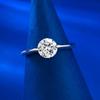 Joias Mujing 2023 Novo Anel de Prata 925 Diamante Artificial de 1 Quilate Luxo Totalmente Cravejado Uso Diário