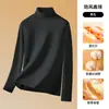 280G Algodão Modal Escovado Gola Alta Camada Base Masculina Nova Camiseta de Manga Longa Escovada Outono/Inverno Roupa Íntima Top Masculino