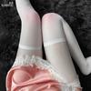 Xianyi sexy lingerie high-rise joelho-altura meias de seda sem aro tentação longa suspensórios de seda preta flertando rasgável W1