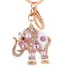 Llavero de aleación Yisya con incrustación de diamantes de goteo de aceite Elefante Llavero de coche Colgante para bolso Pequeño regalo Venta al por mayor