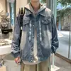 Chaqueta de mezclilla holgada para primavera y otoño, estilo moderno para hombre, chaqueta de trabajo inspirada en lo vintage, estilo Hong Kong, versátil, top fresco y casual