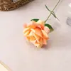 Flor de Seda Flor Artificial Planta Verde Flor de Simulação Haste Única Padrão de Rede Flor Rosa Adereço para Fotografia de Cena de Casamento Arranjo de Flores para Interior