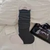 Calcetines YOUJIAXIU para Mujer Otoño Invierno Lana Fina Color Sólido Cubrepiés Calcetines sin Pies Estilo ins Calcetines de Canalé Apilados