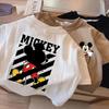 Algodão 2025 Verão Novo Meninos e Meninas Bebê Desenho Animado Mickey Manga Curta Estampado Infantil Estilo Ocidental Infantil Top Moderno Infantil