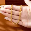 Collar de diseño moderno entrelazado en forma de O para mujer, Set de pulsera y tobillera de oro de arena vietnamita, Joyería de larga duración